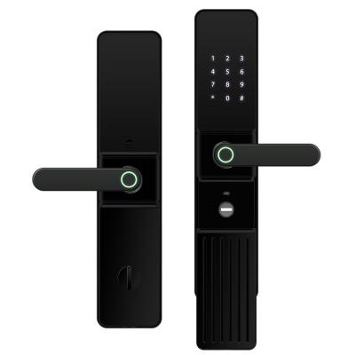 China Anti-peep Code OEM Smart Glass Security Fingerprint Password Key Door Lock for sale