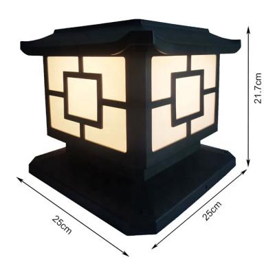 China Plastic Zhenghong High Conversion Rate Solar Post Main Gate Pillar Fence Lamp for Home Garden Decoration for sale