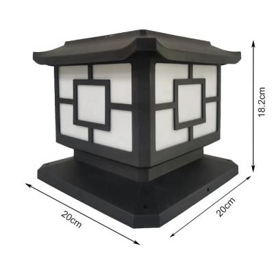 China Plastic Zhenghong Modern Landscape Solar Post Fence Lamp Main Gate Solar Pillar Light for sale