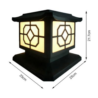 China Plastic Zhenghong Hot Sell Decorative Lighting Post Fixtures Garden Spike Led Gate Solar Pillar Light for sale