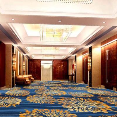 China Washable Commercial Office Hotel Meeting Room Floral Pattern Wall To Wall Carpet for sale