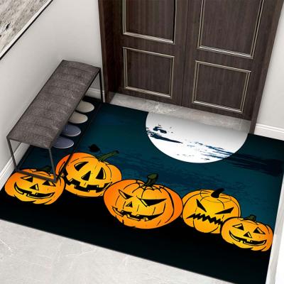 China Washable 3D Printing Outdoor Area Rug Soft Velvet Halloween Floor Mat Decorative Clown Doormat Or Entrance Mat for sale