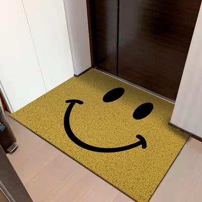 China Floor Vinyl Loops PVC Washable Plastic Washable Coil Mat Custom Rug for sale