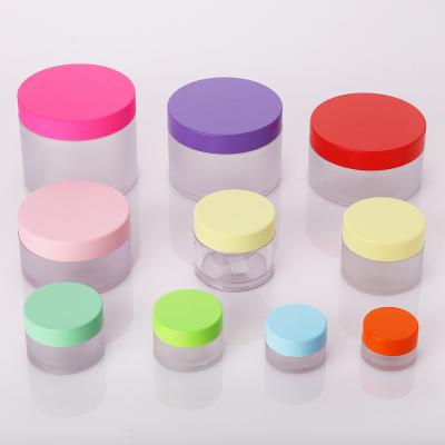 China Cosmetic Round Cream Jar Packaging , Environmentally Degradable Mini Face Cream Jar Ointment Plastic Bottles for sale