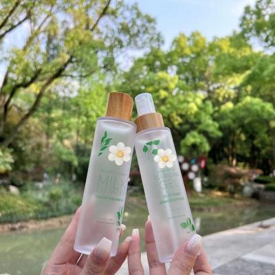 China Personal care 120ml skin care bottle set, PETG thickened plastic packaging bottle wood grain lip for sale