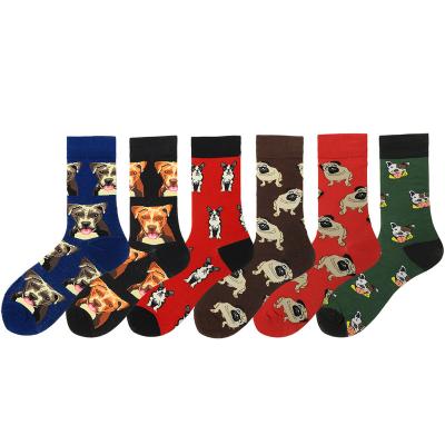 China New Design Breathable Custom Dog Series Winter Autumn XL-R47 Colorful Tube Men Fashion Happy Socks for sale