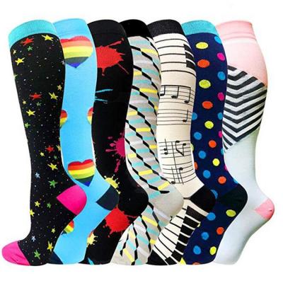 China XL-417 QUICK DRY medical material jacquard compression socks graduated support stockings to prevent swelling and pain for sale