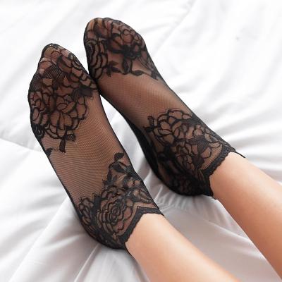 China Wholesale Summer Thin Mesh Lace Net Female Women's Breathable Ankle Socks XL-473 for sale