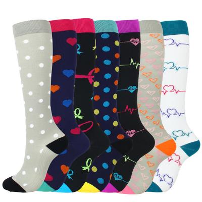 China New Design XL-172 Breathable Nurse Socks Compression Knee High Happy Socks for sale