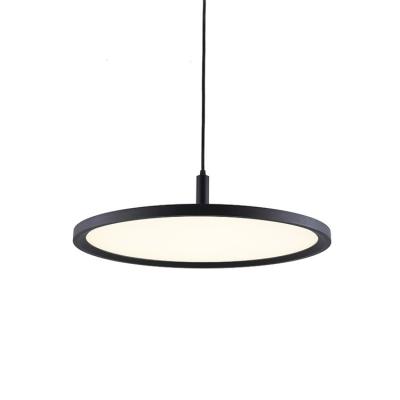 China Modern Nordic Adjustable Shine Circle Black White Decorative Led Pendant Light For Restaurant for sale