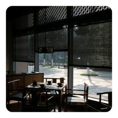 China Natural Material Woven Wood Shades Natural Bamboo Roller Shades For Bedroom for sale