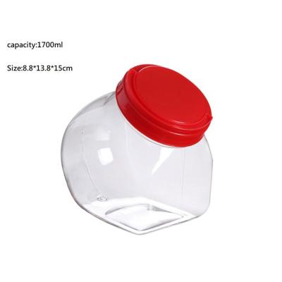 China Hot Sale 1700Ml Recyclable Plastic Food Bottle Storage Box Modern Design Clear Plastic Container for sale