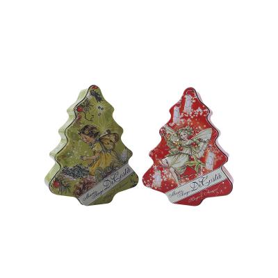 China Low MOQ Wholesale Recyclable Custom Metal Cookie Chocolate Candy Small Tree Shape Tin Box for sale