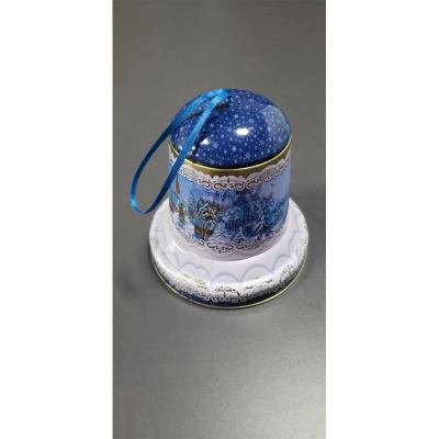 China Manufacturer Custom Design Removable Recyclable Slip Lid Christmas Decor Bell Shape Tin Metal Box For Chocolate Candy Packaging for sale