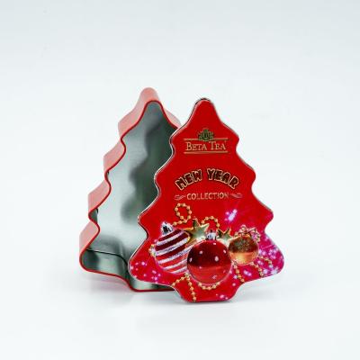 China Metal Recyclable Custom Container Cookie Hot Sale Chocolate Candy Big Logo Tree Shape Tin Box for sale