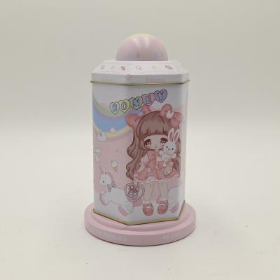 China Recyclable Custom Metal Round Carousel Candy Cookie Food Grade Musical Gift Tin Box for sale