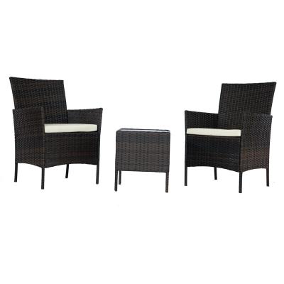 China Modern Outdoor Furniture PE Rattan Wicker Chair and Table Bistros Set Garden Patio Conversation Set Fit for Porch Backyard Balcony for sale