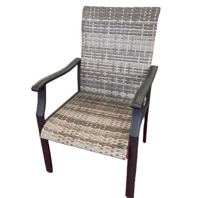 China Modern Simple Classic Outdoor Steel Frame Patio Chair Wicker Metal Chair Rattan Running Loading OEM for sale