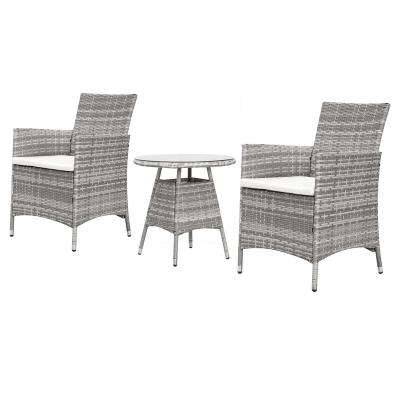 China Modern Outdoor Patio Coffee Table Seat Rattan Bristo Wicker Set and Garden PE Rattan Conversational Set for sale