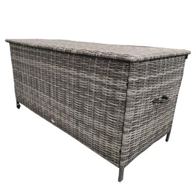 China Outdoor Modern Garden Furniture Rattan Storage Cabinet Large Capacity Box Cushion Wicker Storage for sale