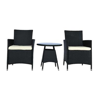 China Modern Modern Outdoor Furniture PE Rattan Wicker Chair and Table Set Garden Backyard Conversation Set for sale