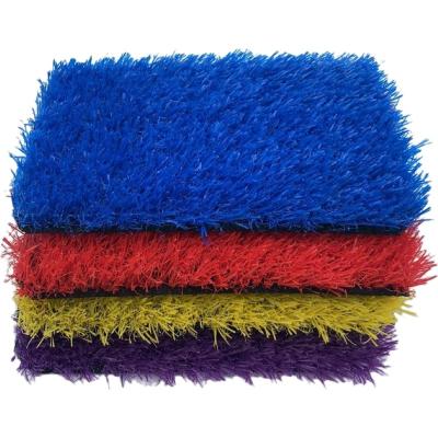 China Free Samples Rainbow School Playground Turf Mixed Sports Courts Artificial Grass Colorful Anti-fire Grass for sale