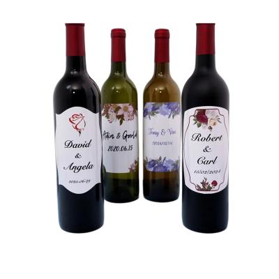 China Waterproof Custom Logo Name Picture Label for Wedding Birthday Anniversary Gift Wine Bottle Personalized Wine Bottle Label for sale