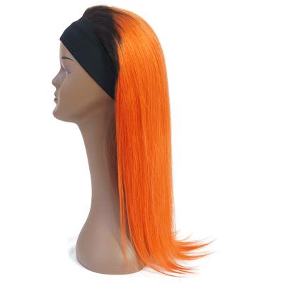 China Hot Selling 2020 Silky Straight Wave Headband Wig For Color Women Hair None Lace Up Machine Made Wigs for sale