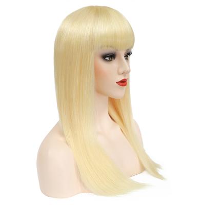 China 2020 hot sale blonde machine made wigs cheap hair straight none lace frontal woman human hair wigs virgin brazilian for sale