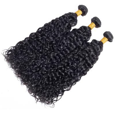 China Hot Sale Water Wave Virgin Curly Hair 3 Bundles With Closure Hair Weft Extensions for sale