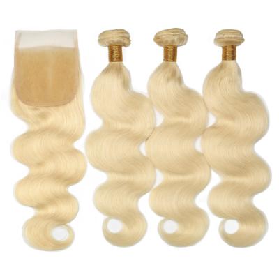 China Brazilian Body Wave Virgin Hair 613 Blonde Body Wave Hair Bundles Can Be Dyed Hair Bundles for sale