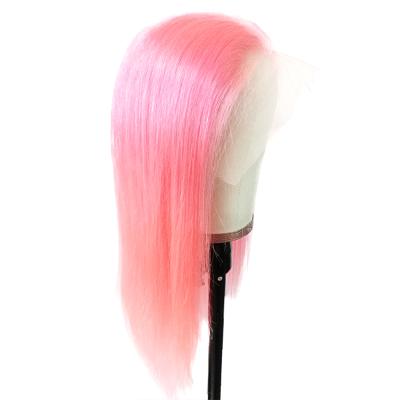 China Wholesale Silky Straight Pink Wig Brazilian Virgin Hair Straight Hair Lace Front Wig, Color Hair Wig for sale