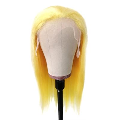 China Wholesale Silky Straight Human Hair Yellow Wave Wig Virgin Brazilian Straight Hair Lace Front Wig, Color Hair Wig for sale