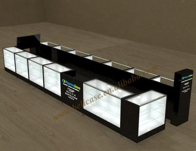 China Modern Morden Sunglasses Kiosk With LED Light Vape Kiosk Showcase Retail Mall Custom Kiosk for sale