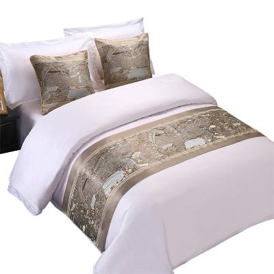 China Luxury Map Nondisposable Chinese Style Qingming Shanghe Bed Flag Table Runner, Star-Rated High-end Hotel Bed Decorations Spot Wholesale for sale