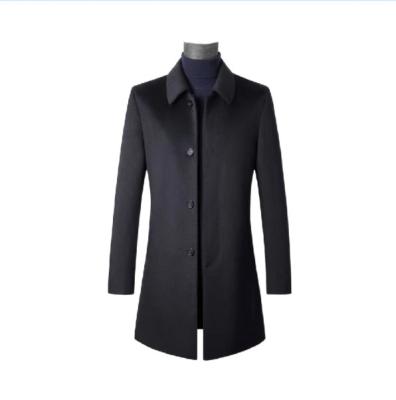 China Mid Length Men's Overcoat Winter Cashmere MTM Wool Coat Men High End Breathable SingleBreasted Middle Age Business Double Sided Custom Suit for sale