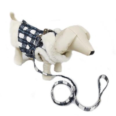 China Sustainably Useful Velvet Dog Arm Warm And Furry Winter Pet Clothes Vest And Leash Set for sale