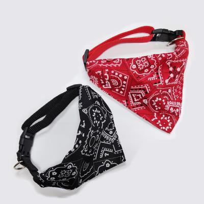 China Viable Custom Custom Made Custom Paisley Fabric Luxury Brand Logo Dog Bandana With Dog Scarf Collars for sale