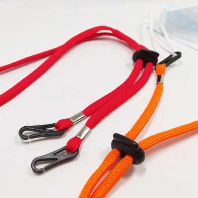 China Tubular colored polyester lanyards with masking backing for facemask backing for sale