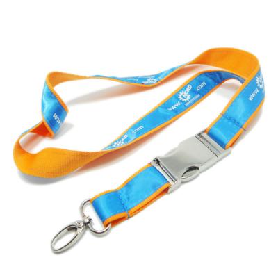 China Custom Printing ID Card Holder Satin Ribbon Fabric ID Card Holder with Metal Buckle Lanyards for sale