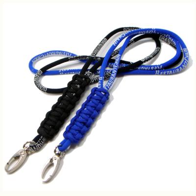 China Don git style new handing round paracord woven logo key chain strap for sale