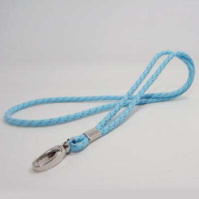 China Blue Round Custom Polyester Neck Lanyard Reflective Rope Lanyad for sale