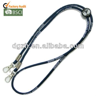 China Polyester Round ID Card Holder Neck Lanyards With Two Metal Hooks for sale