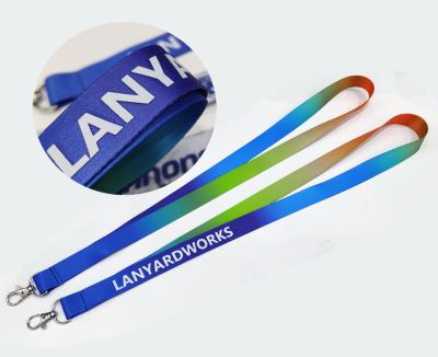 China Custom 2D Polyester Business ID Card Holder Logo Sublimation Printing Neck Strap Lanyards for sale