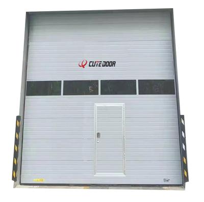 China Manufacturer Modern Apartment Project Auto Lift Large Steel Overhead Motorized Bifold Sectional Garage Door for sale