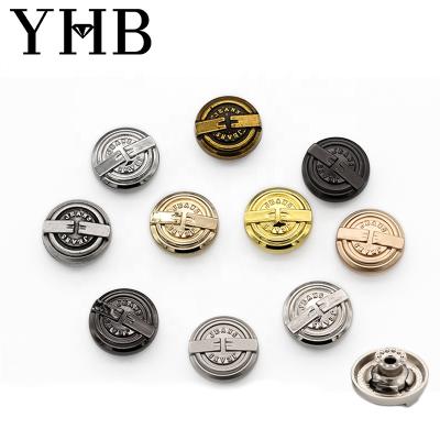 China Replacement Viable Customized Brass Jeans Button No Sew Necessary Snap Adjustable Jeans Button For Jeans for sale