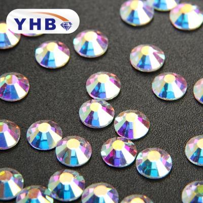 China Glass rhinestone customized size and color crystal glass hotfix rhinestones wholesale order randon for sale