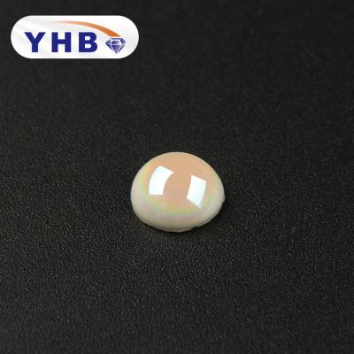 China Wholesale Bulk ab Lvory ab pearl applique flat colored ceramic flat faux pearl stone ab stones for sale for sale