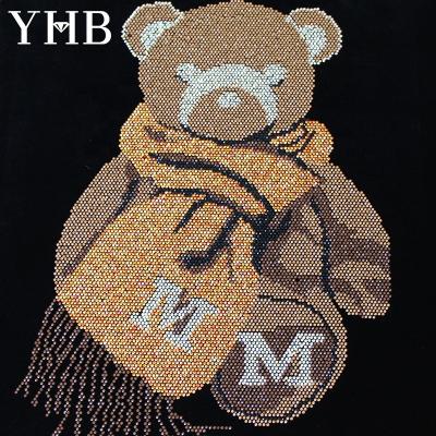 China Easily Transferred to YHB Apparel Custom Your Own Designs Custom Rhinestone Design Hotfix Rhinestone Heat Transfer Pattern for Apparel for sale