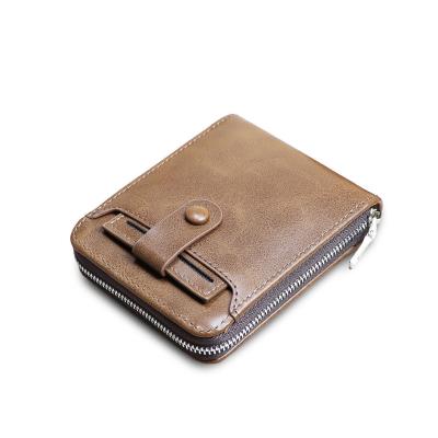 China New Men's Wallet Anti-theft Large Capacity Multi-function Short Card Wallet External Card Zipper Wallet for sale